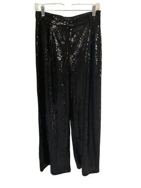 Gracia Dress High Waisted Sequin Pants Black Wide Leg  Varies NWT